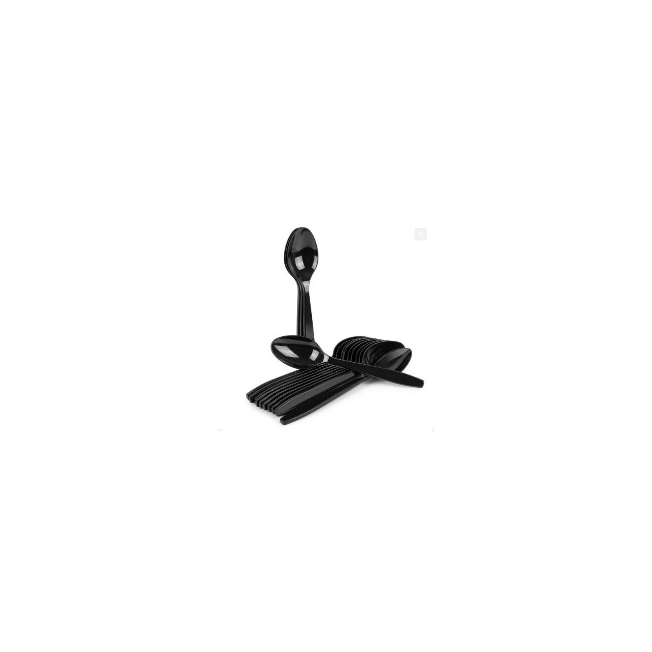 Black Plastic Cutlery Spoons for Parties BBQ Outdoor Gatherings