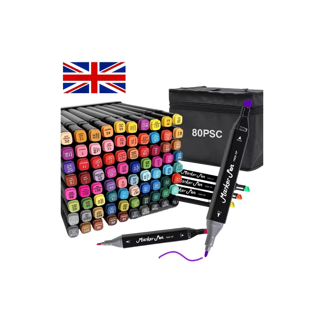 Dual Tip Alcohol Markers Set with Carry Case