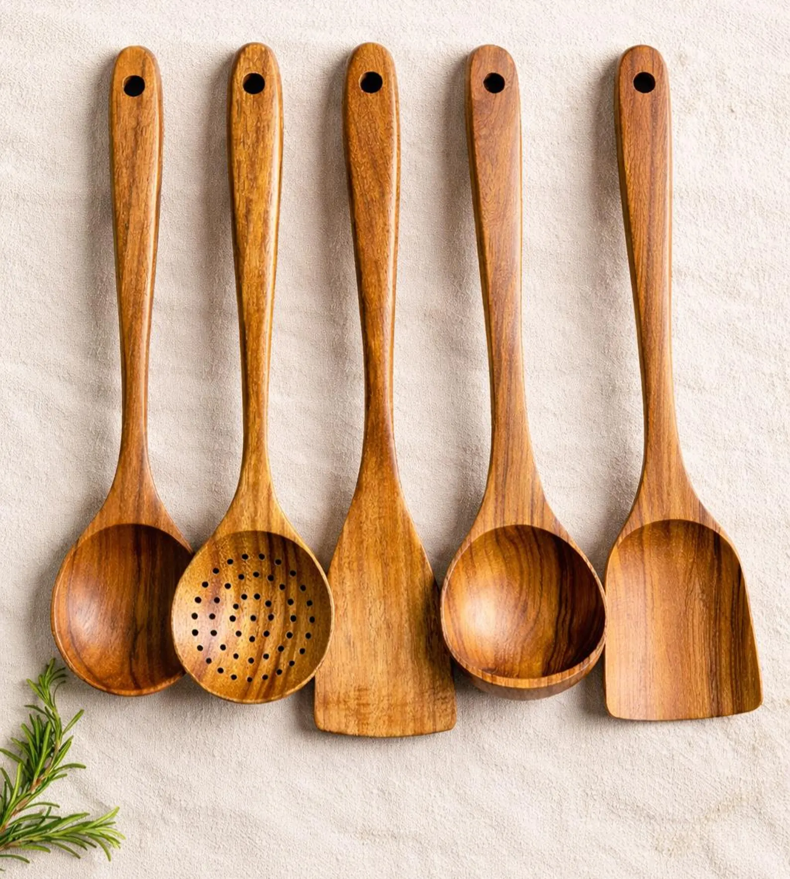 Wooden Kitchen Utensil Set | Wooden Cooking Tools | Rustic Spoon Set | Eco Friendly Kitchen Accessories | Wooden Spoon Se